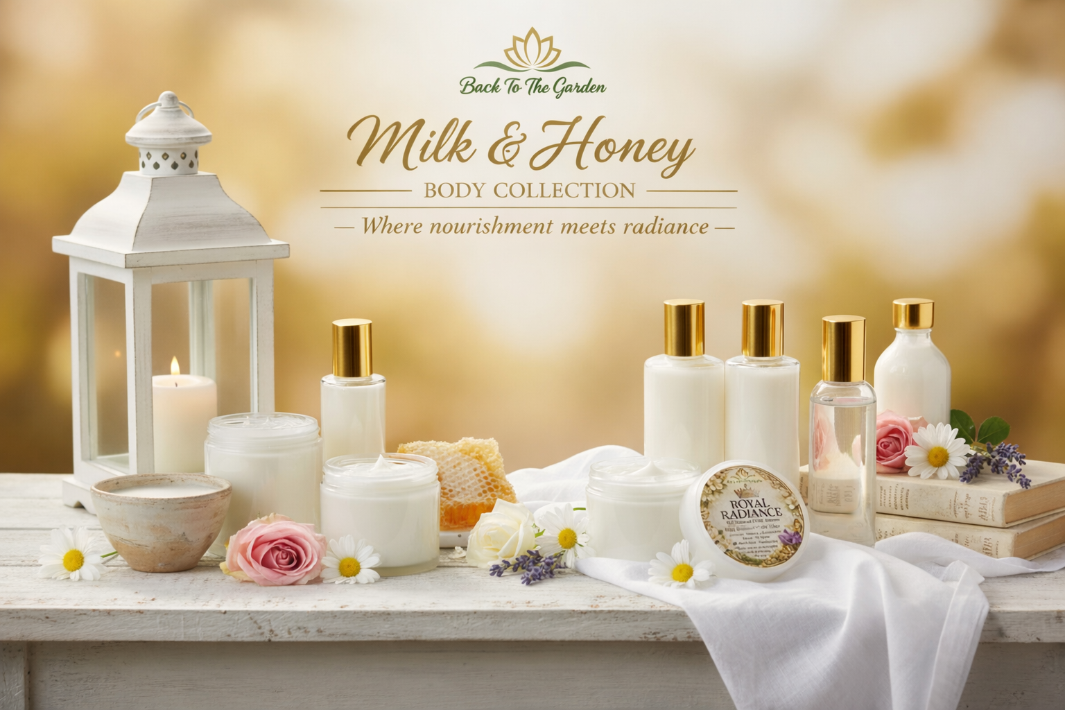 Milk & Honey Body Collection - Luxurious body creams and lotions with botanical ingredients by Back To The Garden