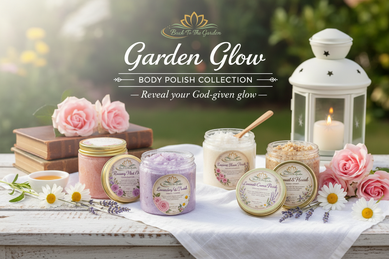 Garden Glow Body Polish Collection - Natural sugar scrubs and body polishes with botanical ingredients by Back To The Garden