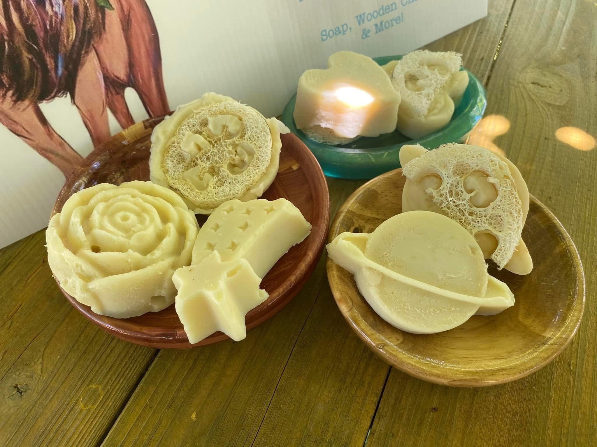 Brightening Loofah Scrub Bars - Natural exfoliating soap for hands and heels
