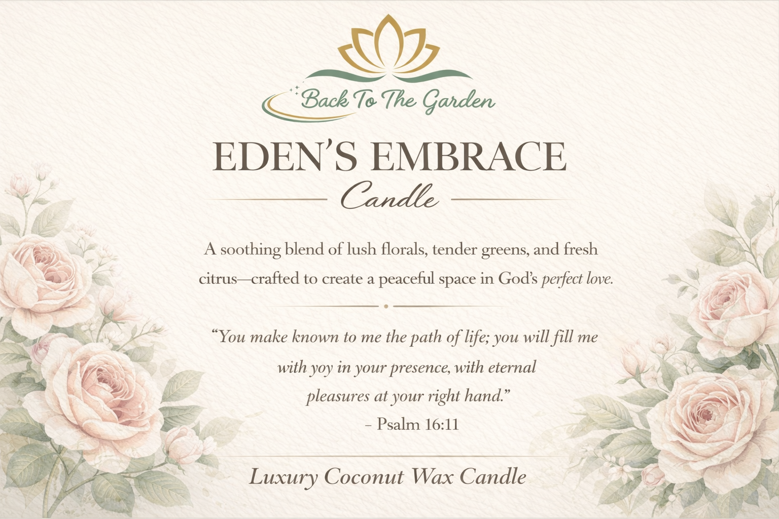 Eden's Embrace Luxury Coconut Wax Candle - Natural paradise-inspired home fragrance
