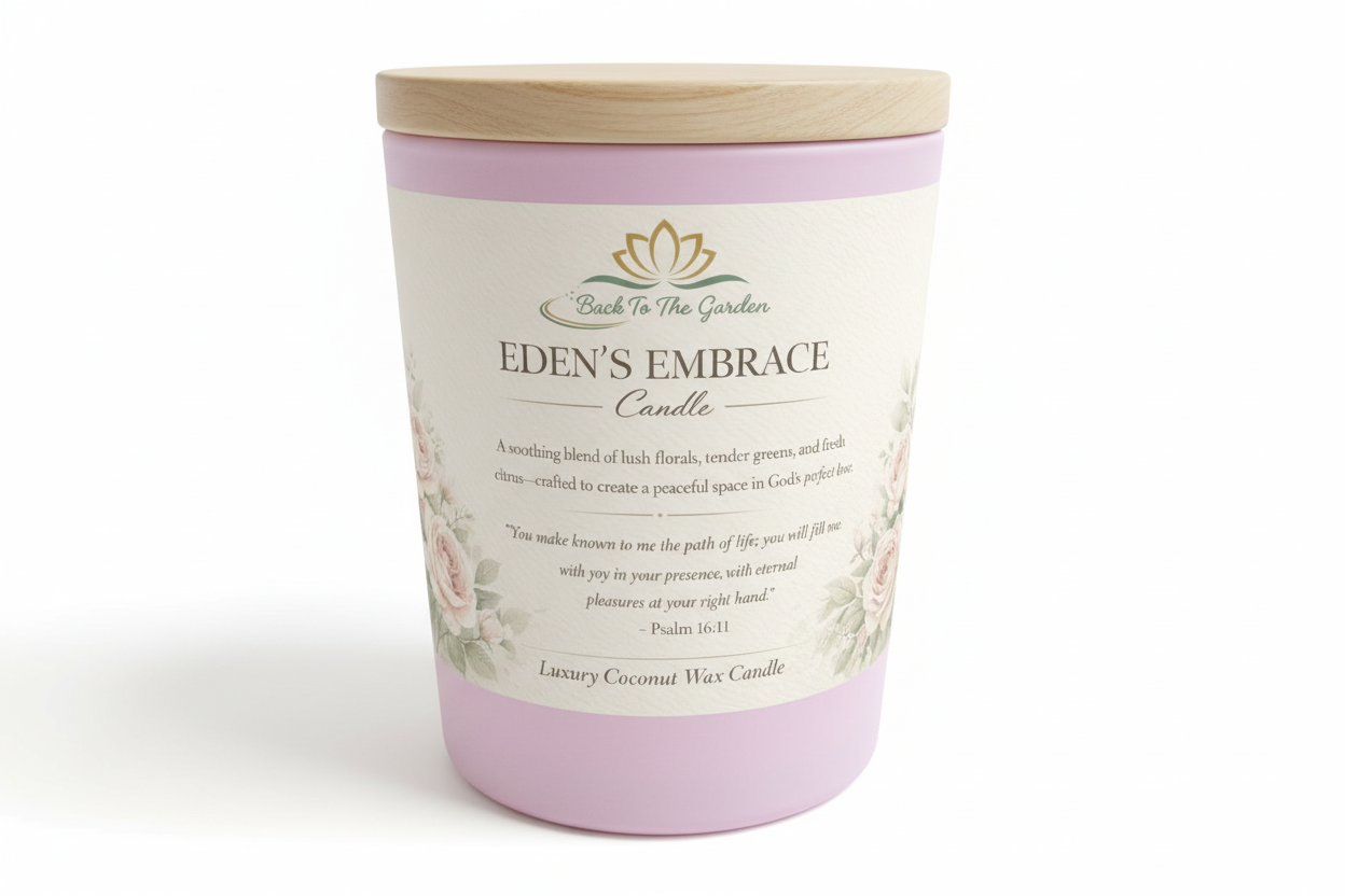 Eden's Embrace Luxury Coconut Wax Candle - Natural paradise-inspired home fragrance
