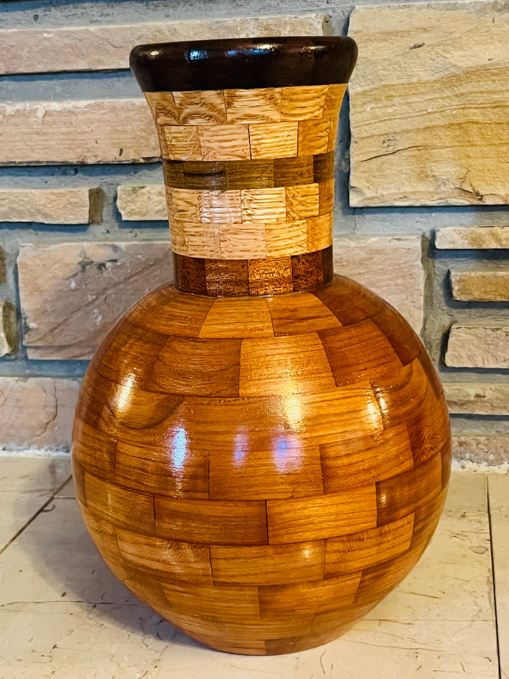 Hand-Made Cherry Wood Vase (Judah Wellness Exclusive)