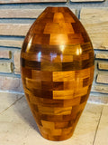 Hand-made Cherry Wood Mosaic Vase (Judah Wellness Exclusive)