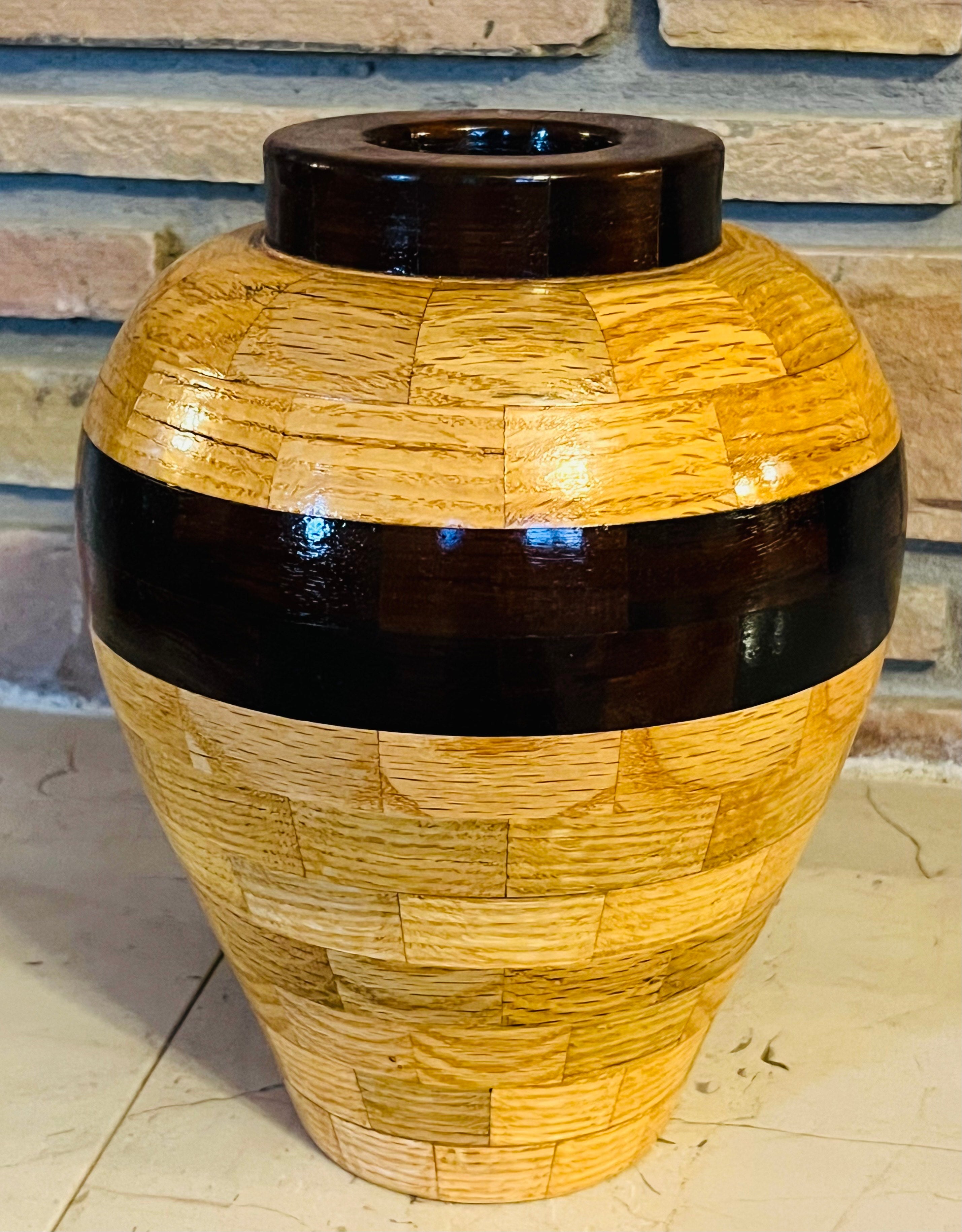 Midnight Band Oak Mosaic Vase — Judah Wellness Exclusive