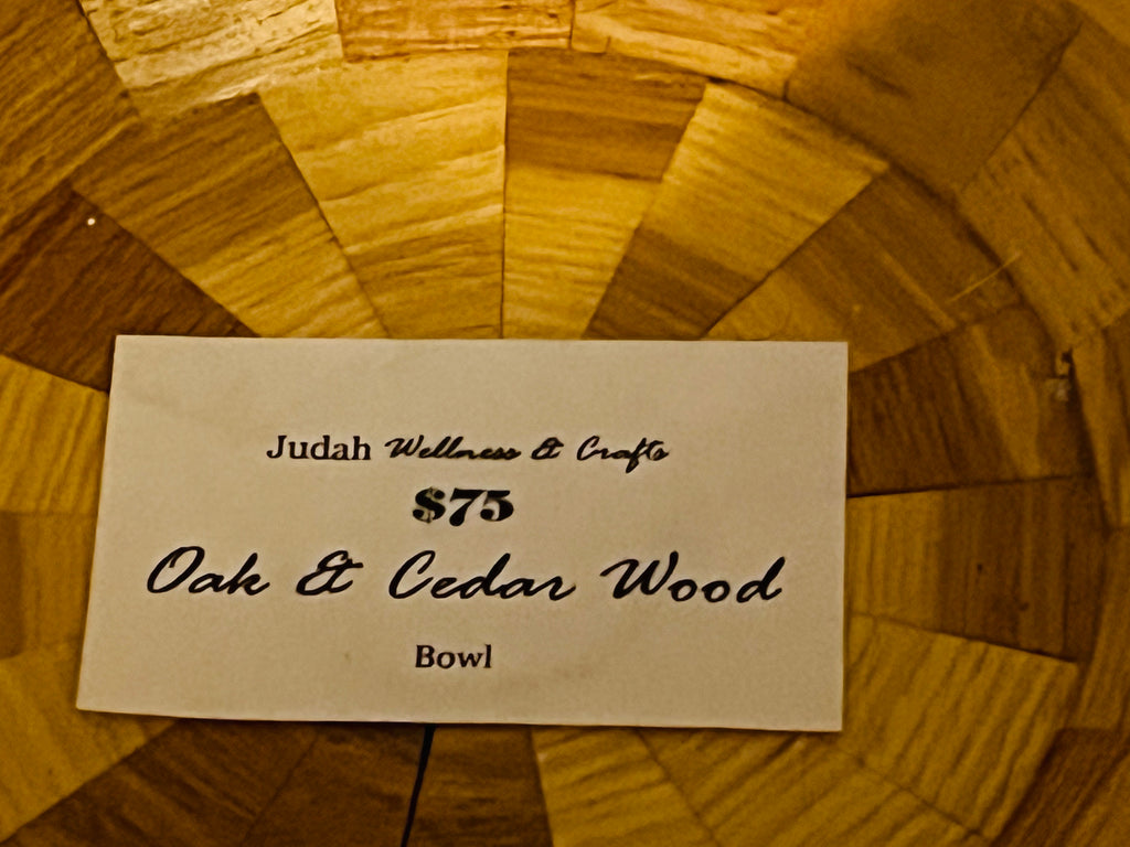 Heritage Stripe Oak & Cedar Serving Bowl — Judah Wellness Exclusive