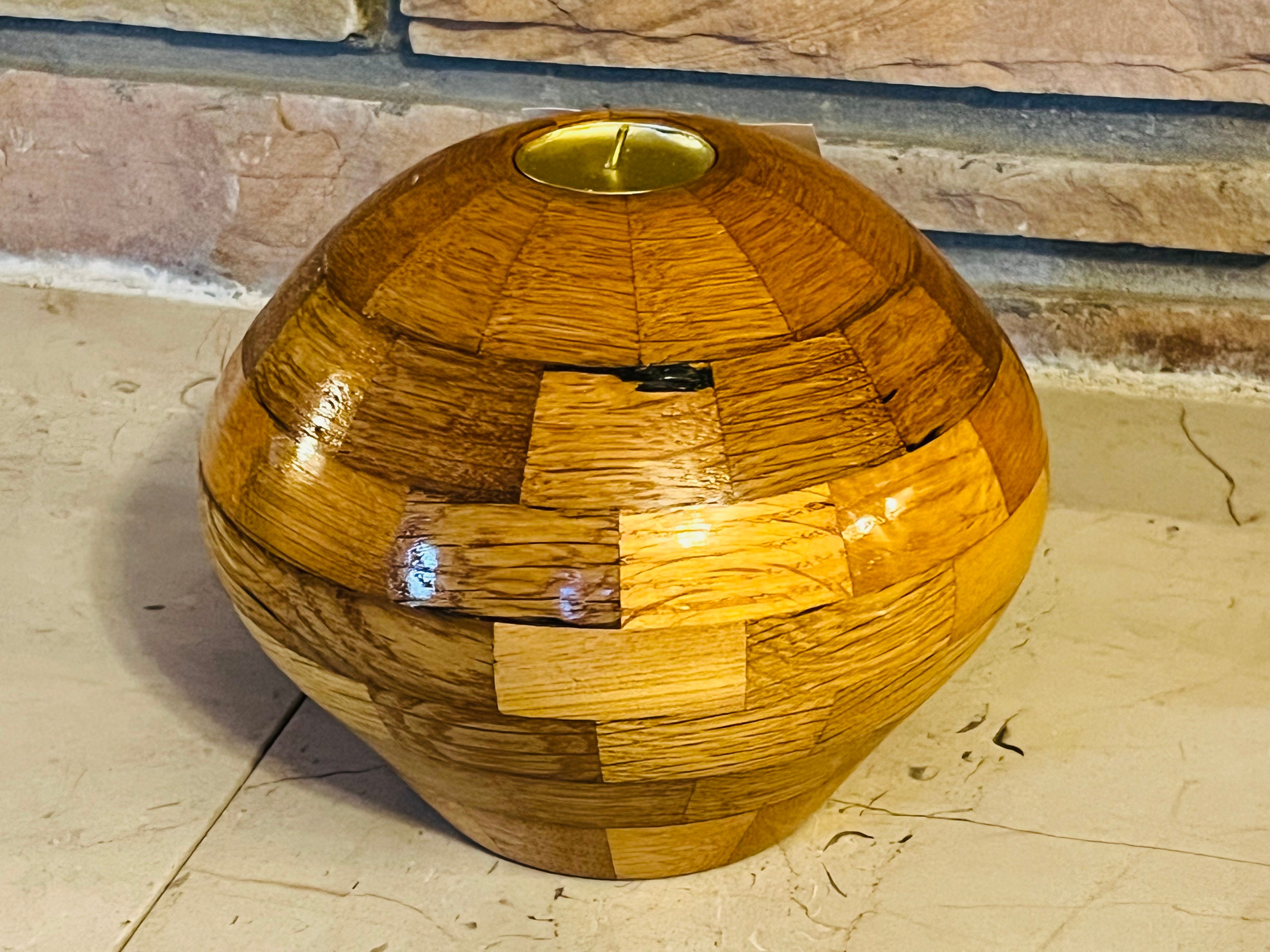 Golden Hearth Oak Tealight Holder — Judah Wellness Exclusive