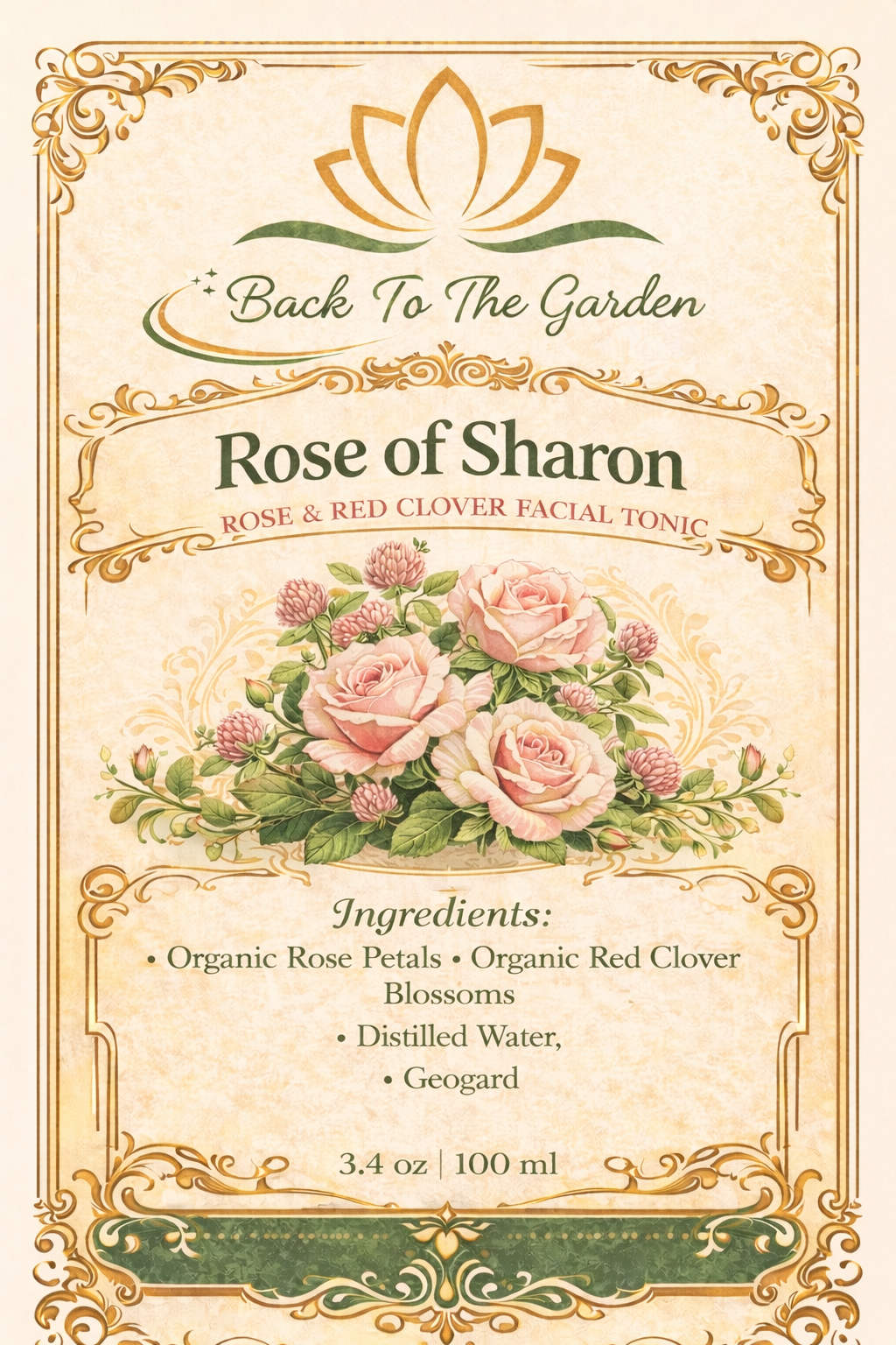 Rose of Sharon Facial Tonic - Luxurious rose and red clover face toner
