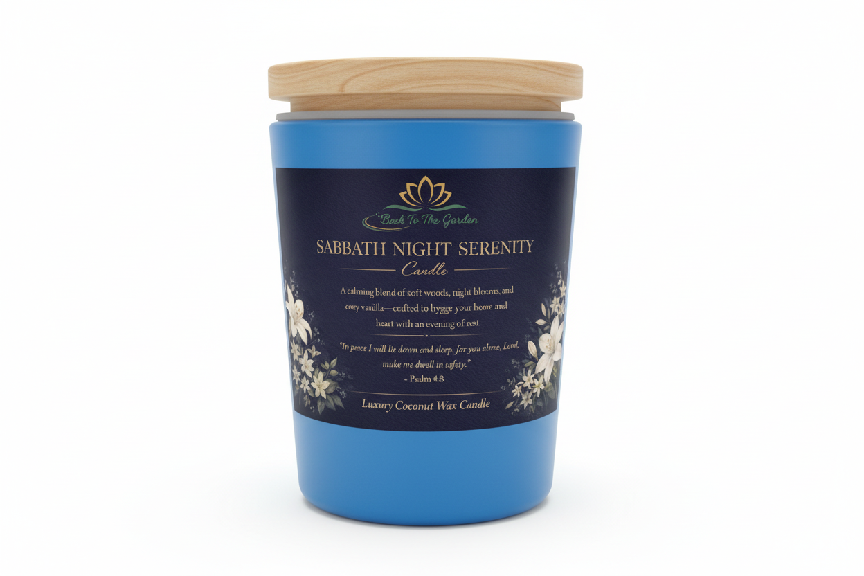 Sabbath Night Serenity Coconut Wax Candle - Peaceful luxury natural candle
