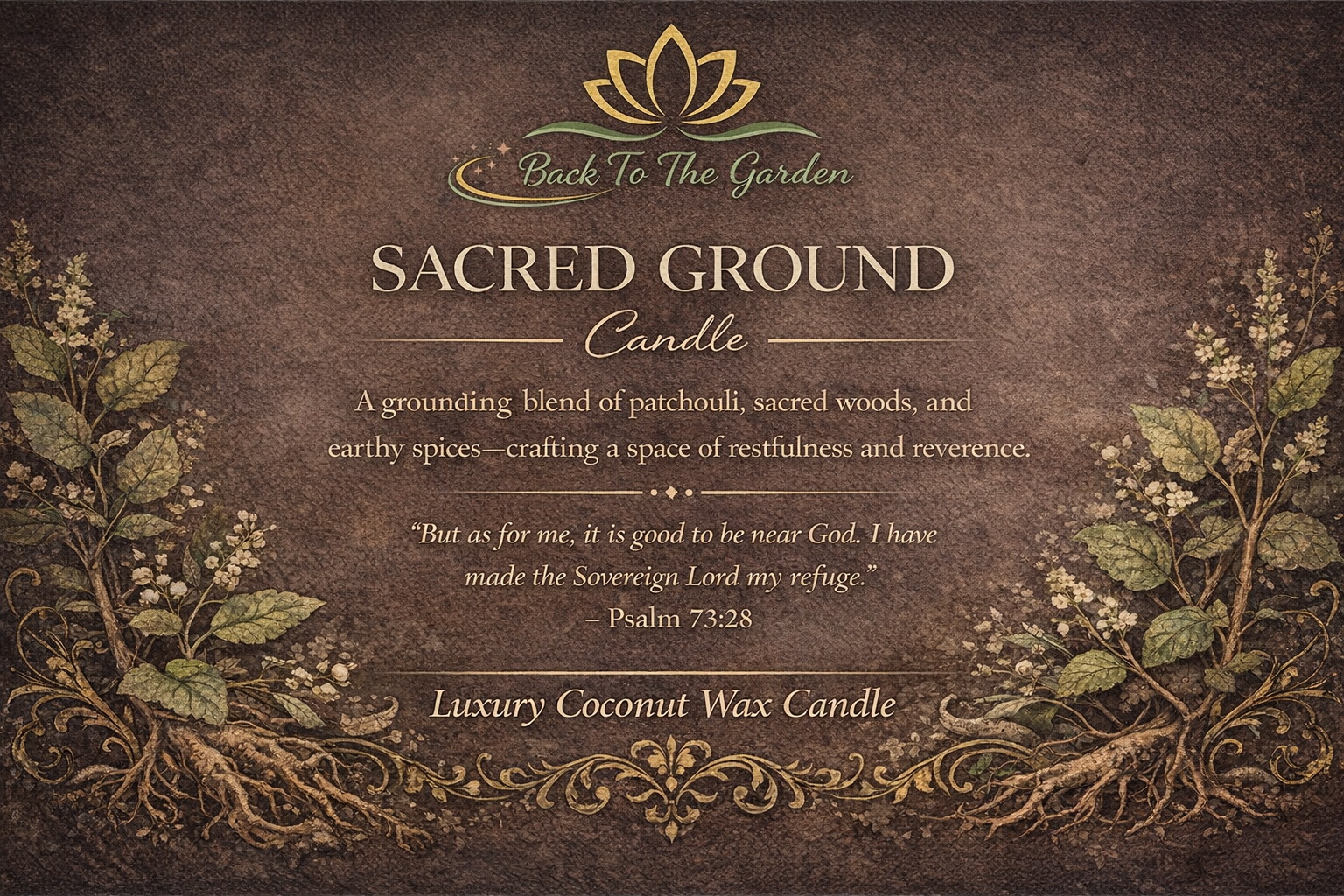 Sacred Ground Luxury Coconut Wax Candle - Grounding earthy natural candle
