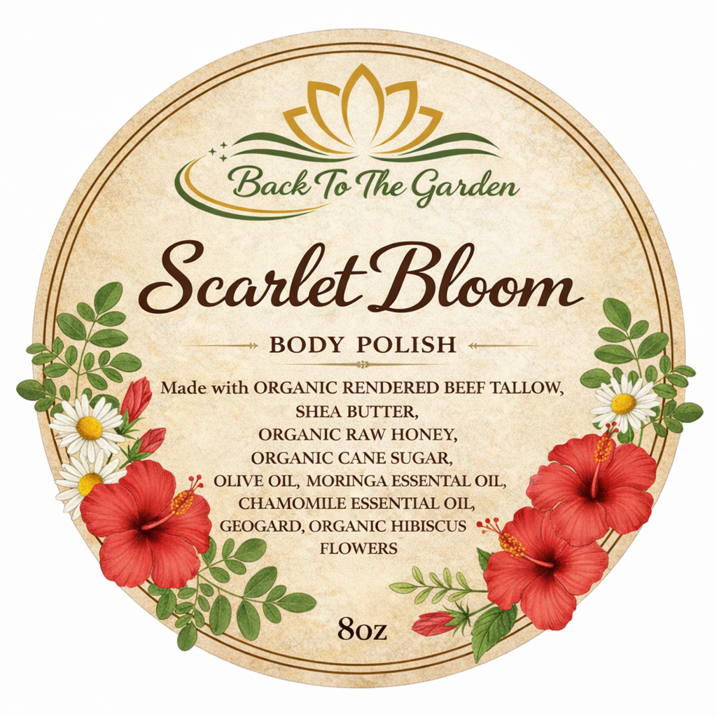 Scarlet Bloom Body Polish - Tallow honey hibiscus exfoliating scrub
