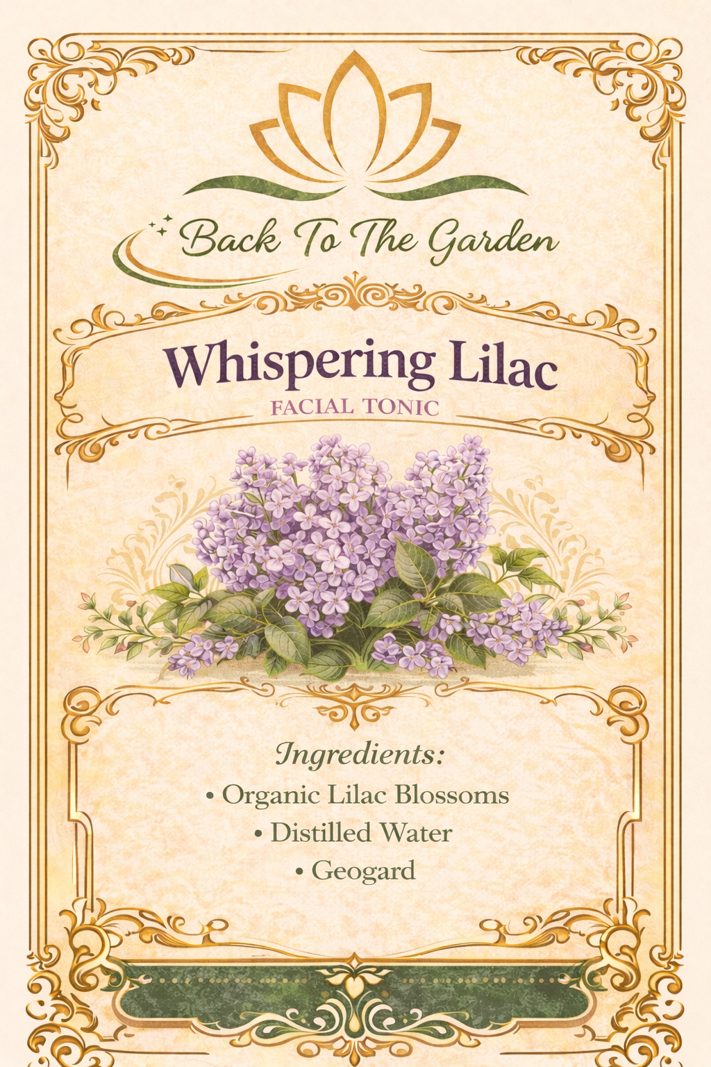 Whispering Lilac Facial Tonic - Gentle floral face toner for balanced skin
