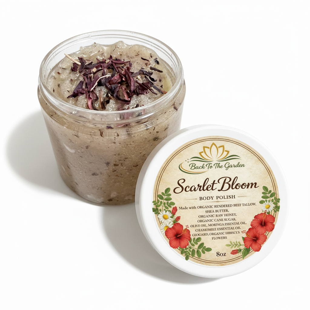 Scarlet Bloom Body Polish - Tallow honey hibiscus exfoliating scrub
