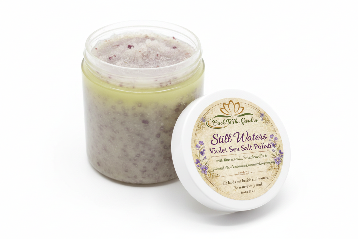 Still Waters Violet Sea Salt Polish - Natural exfoliating body scrub
